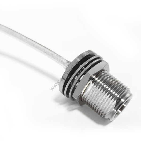 RG402 cable assembly N female bulkhead to N female bulkhead